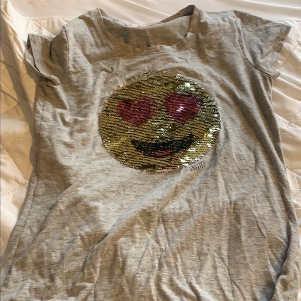 flip sequin emoji shirt